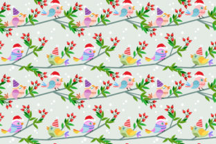Christmas Bird on Branch Pattern: A Versatile Design for Creative Projects