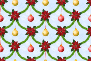 Christmas Flowers and Ball Pattern