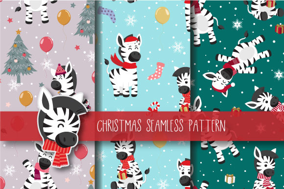 Christmas Seamless Pattern Zebra: A Versatile Design for Holiday Projects