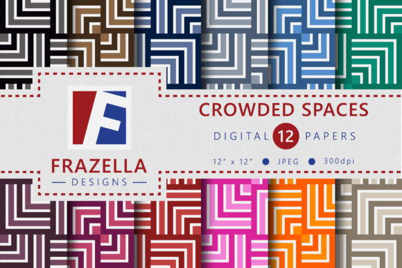 Crowded Spaces Geometric Digital Papers: A Creative Resource for Modern Designers