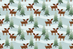 Cute Christmas Moose Seamless Pattern: A Versatile Design for Creative Projects