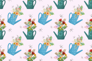 Flowers in Watering Cans Pattern: A Versatile Design for Creative Projects