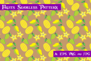 Mango and Star Fruits Seamless Pattern