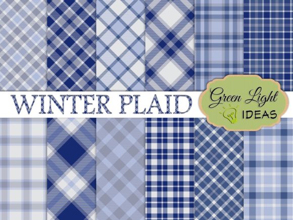 Winter Plaid Tartan Digital Paper